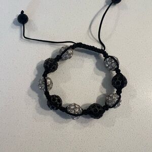 Stylish Black and Silver Skull Bracelet